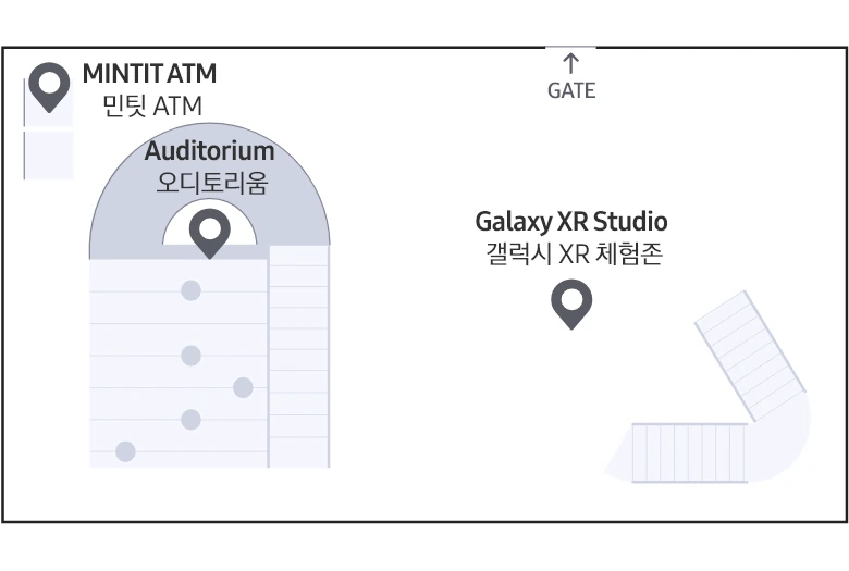 三星当前官方3F楼层示意图；非实景、非比例地图，设施开放以当日为准。