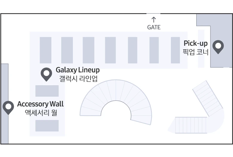 三星当前官方2F楼层示意图；非实景、非比例地图，设施开放以当日为准。
